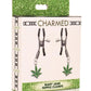 Charmed Mary Jane Nipple Clamps - Green/Metal/Silver