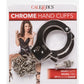 Chrome Hand Cuffs with Chain - Metal/Silver