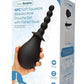 Cleanscene Soft Squeeze Beaded Anal Douche Set with Flared Base - Black - 4 Piece