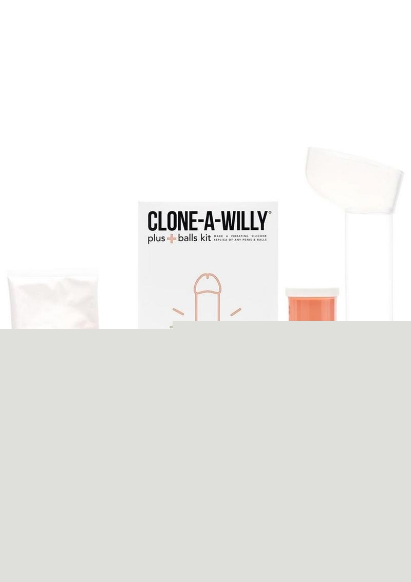Clone-A-Willy Plus Balls Silicone Dildo Molding Kit with Bullet Vibrator and Remote Control - Vanilla