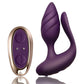 Cocktail Rechargeable Silicone Couples Vibrator with Remote Control - Purple/Rose Gold