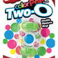 Color Pop Quickie Two-O Silicone Dual Vibrating Cock Ring - Green
