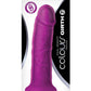 Colours Dual Density Girth Silicone Dildo - Purple - 7in