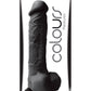 Colours Pleasures Silicone Dildo - Black - 8in