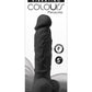 Colours Pleasures Silicone Vibrating Dildo with Balls - Black - 5in