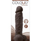 Colours Pleasures Silicone Vibrating Dildo with Balls - Chocolate - 5in