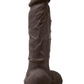 Colours Pleasures Silicone Vibrating Dildo with Balls - Chocolate - 5in