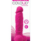 Colours Pleasures Silicone Vibrating Dildo with Balls - Pink - 5in