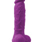 Colours Pleasures Silicone Vibrating Dildo with Balls - Purple - 5in