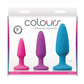 Colours Pleasures Trainer Kit Silicone Anal Plugs Assorted Sizes - Assorted Colors/Multicolor