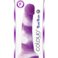 Colours Pleasures Yum Yum Silicone Dildo - Purple/White - 7in