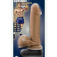 Loverboy Soccer Champ Vibrating Dildo with Balls - Brown/Caramel - 8in
