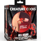 Creature Cocks Hell Hound Silicone Penis Sleeve and Ball Stretcher - Black/Red - Medium