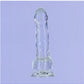 Crystal Addiction Dildo with Balls - Clear - 7in