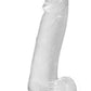 Crystal Addiction Dildo with Balls - Clear - 8in