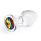 Crystal Desires Rainbow Gem Glass Anal Plugs - Multicolor - Medium