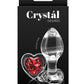 Crystal Desires Red Heart Glass Anal Plugs - Red - Medium