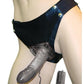 Crystal Jelly Power Cock Vibrating Strap-On Harness with Hollow Dildo