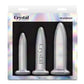 Crystal Trainer Glass Anal Plugs Kit - Clear - 3pc/Set