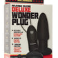 Deluxe Wonder Plug Inflatable Silicone Vibrating Butt Plug with Remote Control - Black