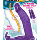 Double Penetrator Rabbit Vibrating Cock Ring - Purple