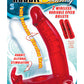 Double Penetrator Rabbit Vibrating Cock Ring - Red