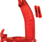 Double Penetrator Rabbit Vibrating Cock Ring - Red