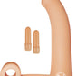 Double Penetrator Studmaker Silicone Vibrating Cock Ring - Flesh/Vanilla