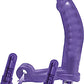 Double Penetrator Ultimate Cock Ring with Vibrating Dildo - Purple
