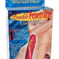 Double Penetrator Vibrating Cock Ring with Bendable Dildo - Red