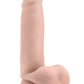 Dr. Skin Glide Self Lubricating Dildo with Balls - Vanilla - 7in