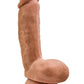 Dr. Skin Glide Self Lubricating Dildo with Balls - Caramel/Mocha - 8.5in
