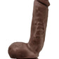 Dr. Skin Glide Self Lubricating Dildo with Balls - Chocolate - 8.5in