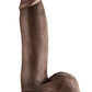 Dr. Skin Glide Self Lubricating Dildo with Balls - Chocolate - 7in