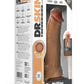 Dr. Skin Platinum Collection Silicone Dr. Phillips Rechargeable Thrusting Dildo with Remote Control - Caramel - 8.5in