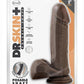 Dr. Skin Plus Posable Dildo with Balls - Chocolate - 8in