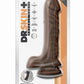 Dr. Skin Plus Posable Dildo with Balls - Chocolate - 9in