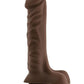 Dr. Skin Plus Posable Dildo with Balls - Chocolate - 9in