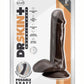Dr. Skin Plus Posable Dildo with Balls and Suction Cup - Chocolate - 6in