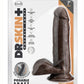 Dr. Skin Plus Posable Dildo with Balls and Suction Cup - Chocolate - 7in