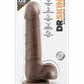 Dr. Skin Basic 7 Dildo with Balls - Chocolate - 7.75in
