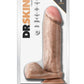 Dr. Skin Mr. Magic Dildo with Balls and Suction Cup - Vanilla - 9in
