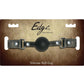 Edge Silicone Ball Gag with Adjustable Leather Strap - Black/Metal