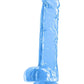 Fantasia Ballsy Dildo - Blue/Clear - 6.5in