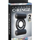 Fantasy C-Ringz Silicone Extreme Double Trouble Cock Ring with Bullets - Black