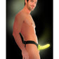 Fetish Fantasy Series For Him Or Her Hollow Strap-On Dildo and Adjustable Harness - Glow In The Dark - 6in