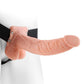Fetish Fantasy Series Hollow Strap-On Dildo with Balls and Stretchy Harness - Flesh/Vanilla - 9in