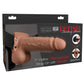 Fetish Fantasy Series Hollow Rechargeable Strap-On Dildo with Balls and Harness with Wireless Remote Control - Caramel - 7in