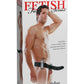 Fetish Fantasy Series Vibrating Hollow Strap-On Dildo and Adjustable Harness with Remote Control - Black - 8in