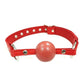 Fetish Play Ball Gag Vegan Leather - Red
